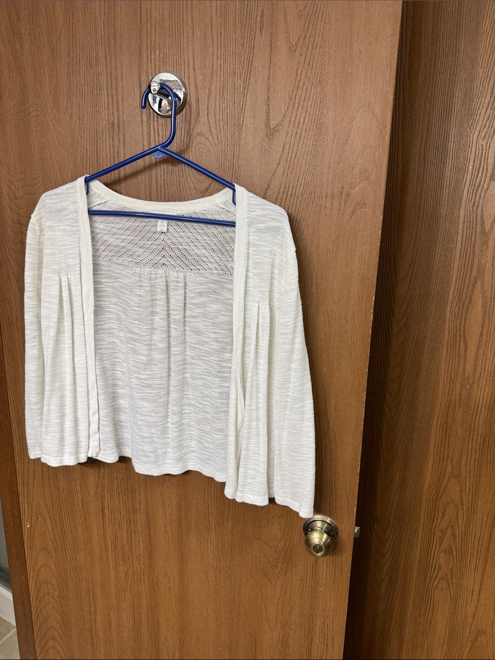 Charter Club Open Front Cream Lightweight Cardigan